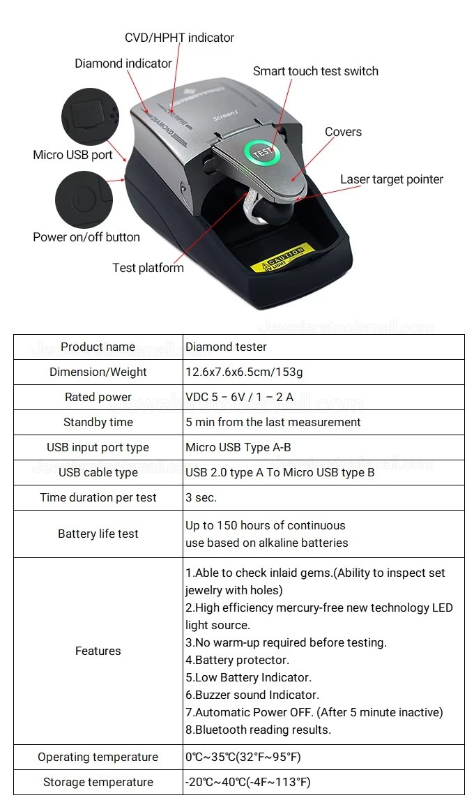 SmartPro Screen-I Natural Diamond & Synthetic Diamond Screener CVD HPHT Diamond Tester